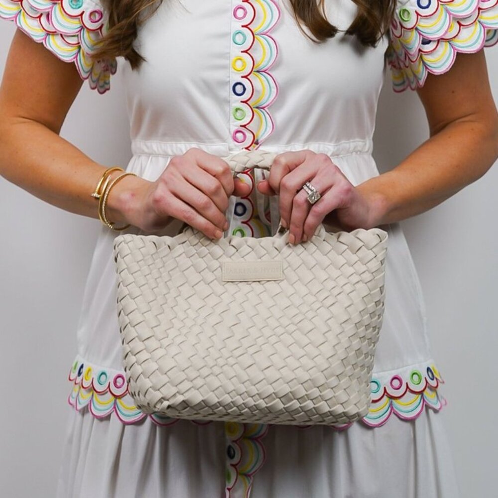 Elegant Cream Woven Tote Bag